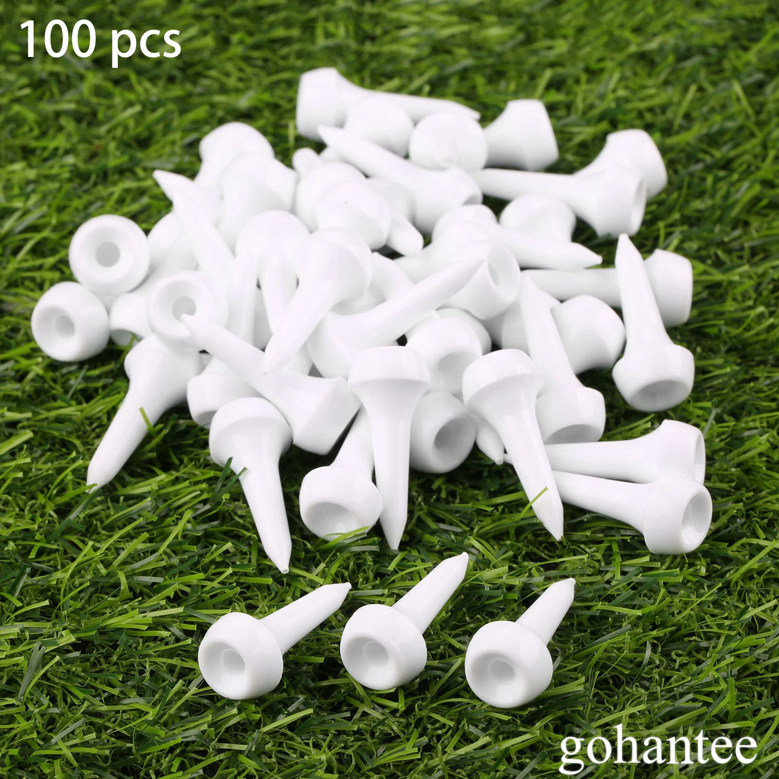 100Pcs/Lot White Plastic Cushion Top Golf Tees Durable 35mm Tees Mat