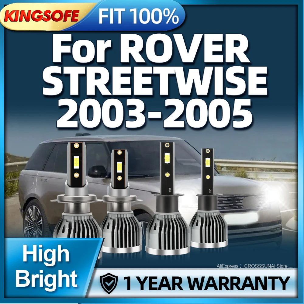 2/4Pcs Car Headlight LED Bulbs H7 H1 Turbo Auto Lamp Super Bright CSP Chips 6000K with Fan For ROVER STREETWISE 2003 2004 2005