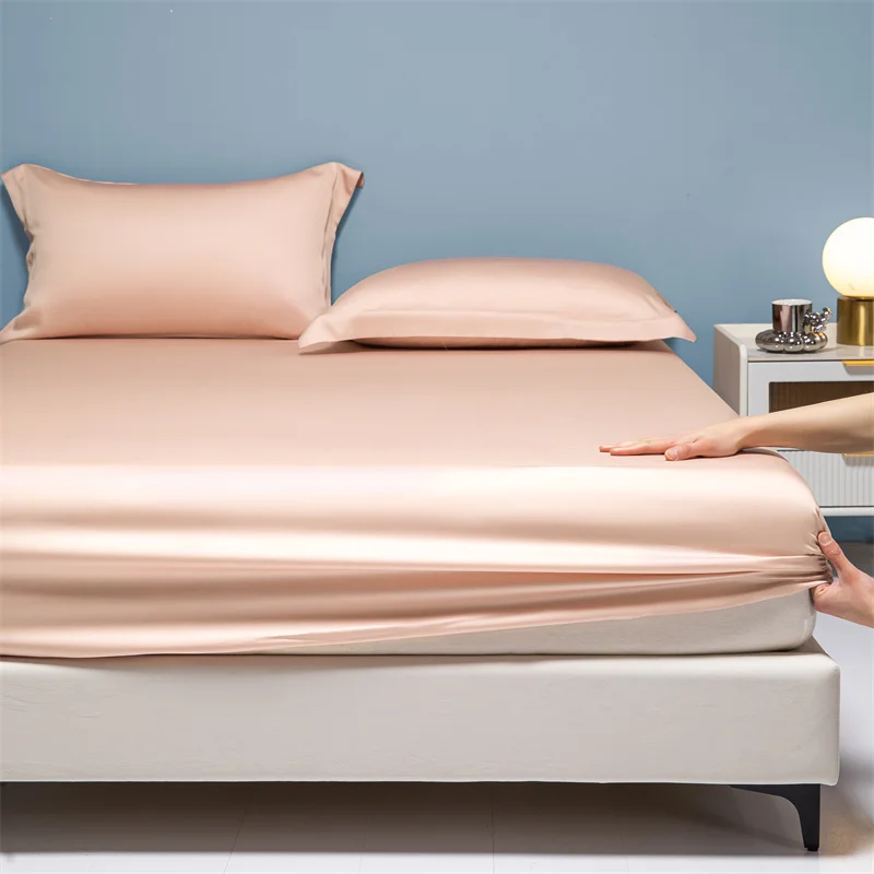 3pcs Set Bamboo Mattress Protector Fitted Sheet with Elastic Band Cooling Bedsheet 1000 Thread Count Anti-slip Mattress Cover 4
