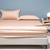 3pcs Set Bamboo Mattress Protector Fitted Sheet with Elastic Band Cooling Bedsheet 1000 Thread Count Anti-slip Mattress Cover 4