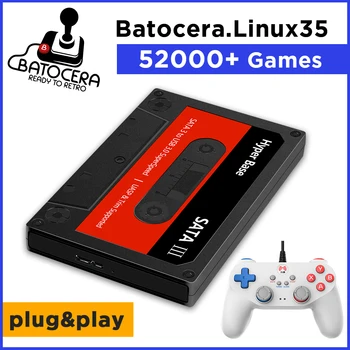 휴대용 외장 HDD Batocera 35, 내장 52000 + 게임, PS3, PS2, Wii, WiiU, DC, N64, MAME, SS 게임 콘솔, Windows PC, Laplop