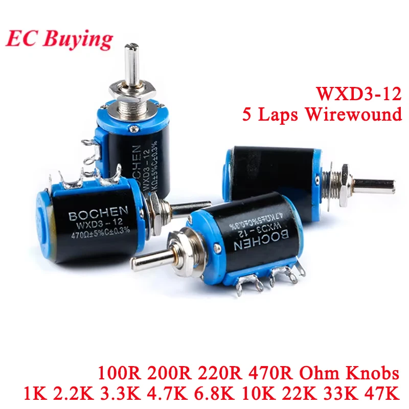 Multiturn Potentiometer WXD3 WXD3-12 5 Laps Wirewound