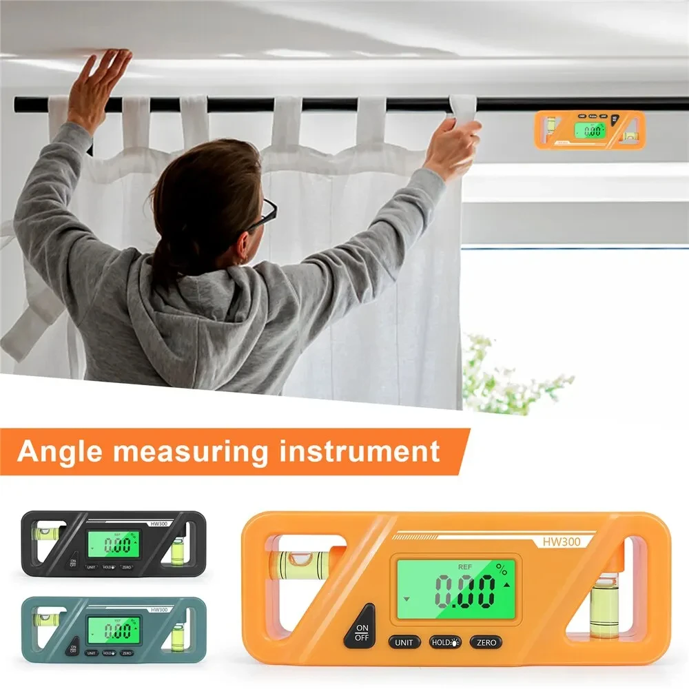 Digital Inclinometer Angle Finder ,Compact Inclinometer Slope Conversion Meter, LCD Backlit,Bottom Magnet,Data Hold