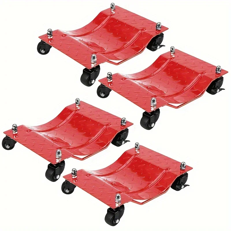 

Enhance your vehicle moving experience with this durable and efficient 4-Piece Set of 6000 Lbs Car Dollies! These Easy-Glide Hea