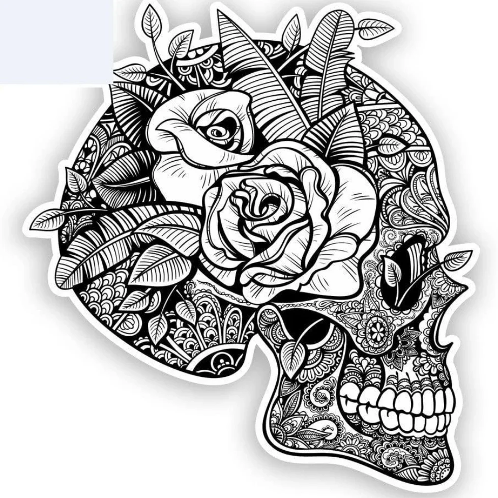 

Skull Car Stickers Mexico Festival Day of The Dead Decal Auto Motorcycle Accessories Waterproof Sunscreen Vinyl Decal,15cm*15cm