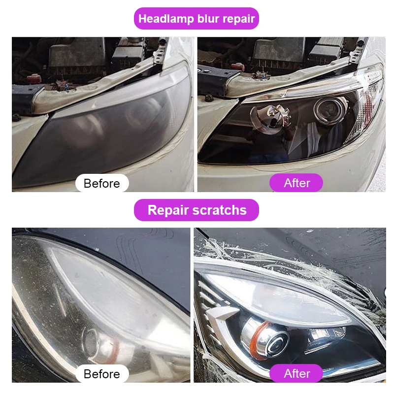 Car Headlight Restoration Kit Car Light Scratch Remover Repair Cleaning Paste Headlamp Anti Oxidation Polish Liquid