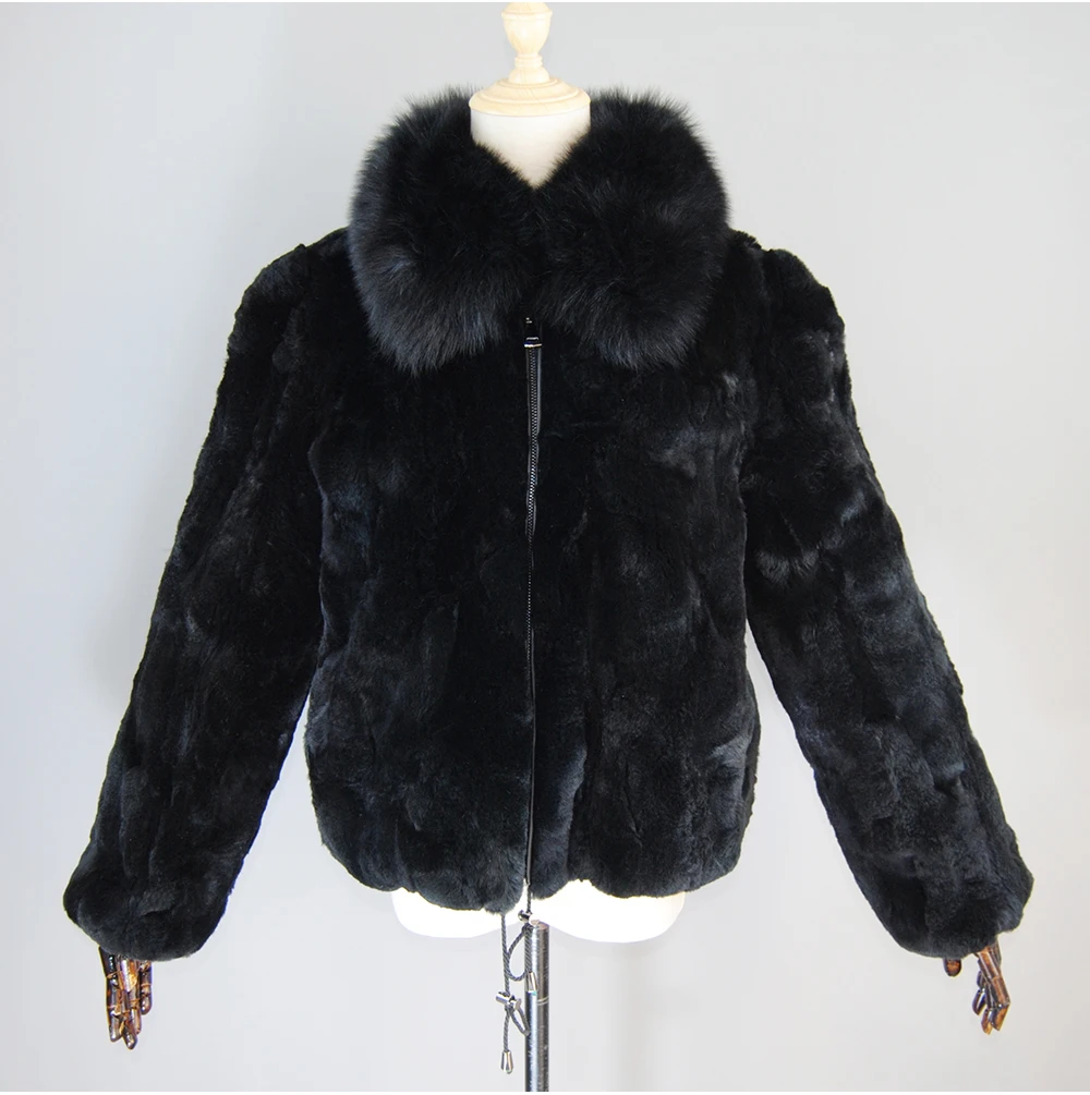 Rex Rabbit Fur Coat | Slim Fit Natural Fur Jacket For Women Winter Outerwear