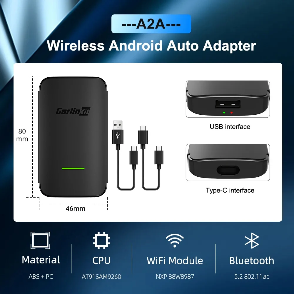 Carlinkit A2A Wireless Android Auto Adapter For Car With Factory Wired -  Carlinkit Carplay Store