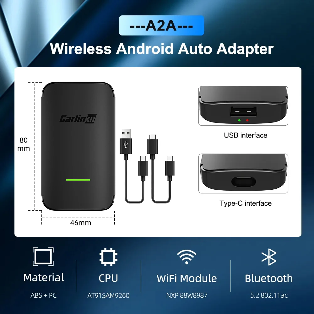 Adaptateur sans fil Android Auto pour Wired Android Auto Car Plug & Play  Configuration facile Aa Android sans fil