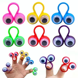 5pcs Finger Puppets Plastic Rings with Wiggle Eyes Kids Toys Baby Party Favors Practical Jokes Games Funny Children Gifts