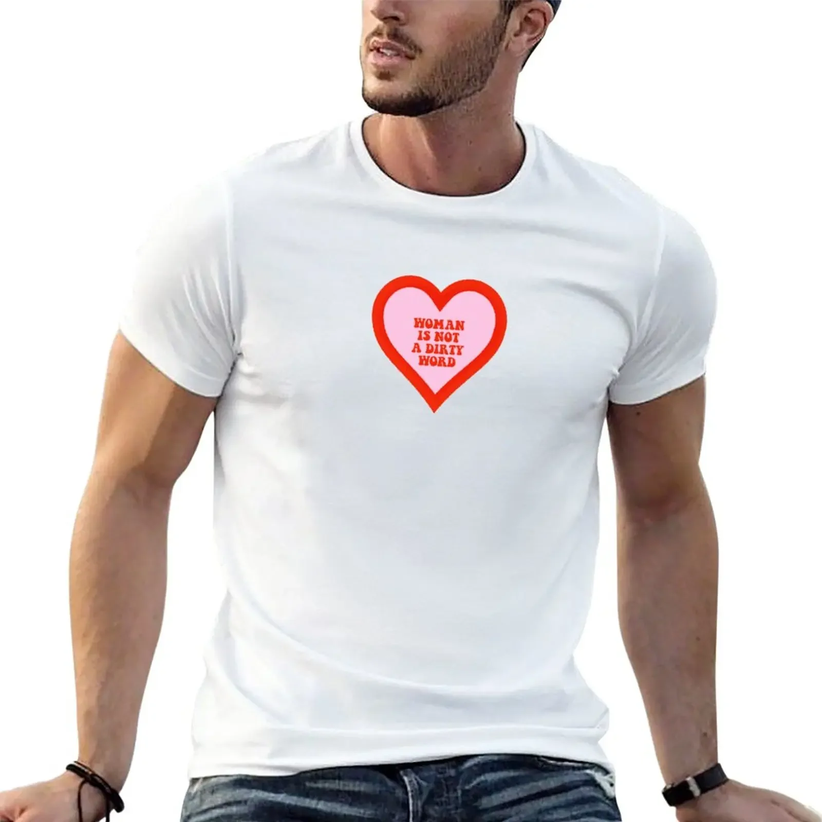 

New Woman Is Not A Dirty Word - groovy heart T-Shirt Tee shirt quick drying t-shirt mens vintage t shirts