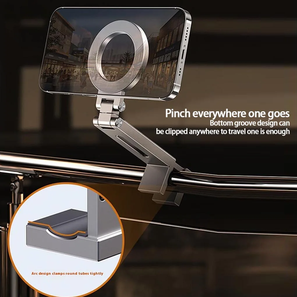 Foldable Universal Magnetic Phone Holder Travel Essentials Flexible Rotation Hands-Free Airplane Phone Mount Phone Accessories