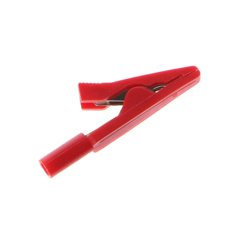 Alligator Clips 2Pcs Insulated Alligator Clip 2mm Battery Test Clip Banana Female Adapter Meter Test Pen Cable Probes