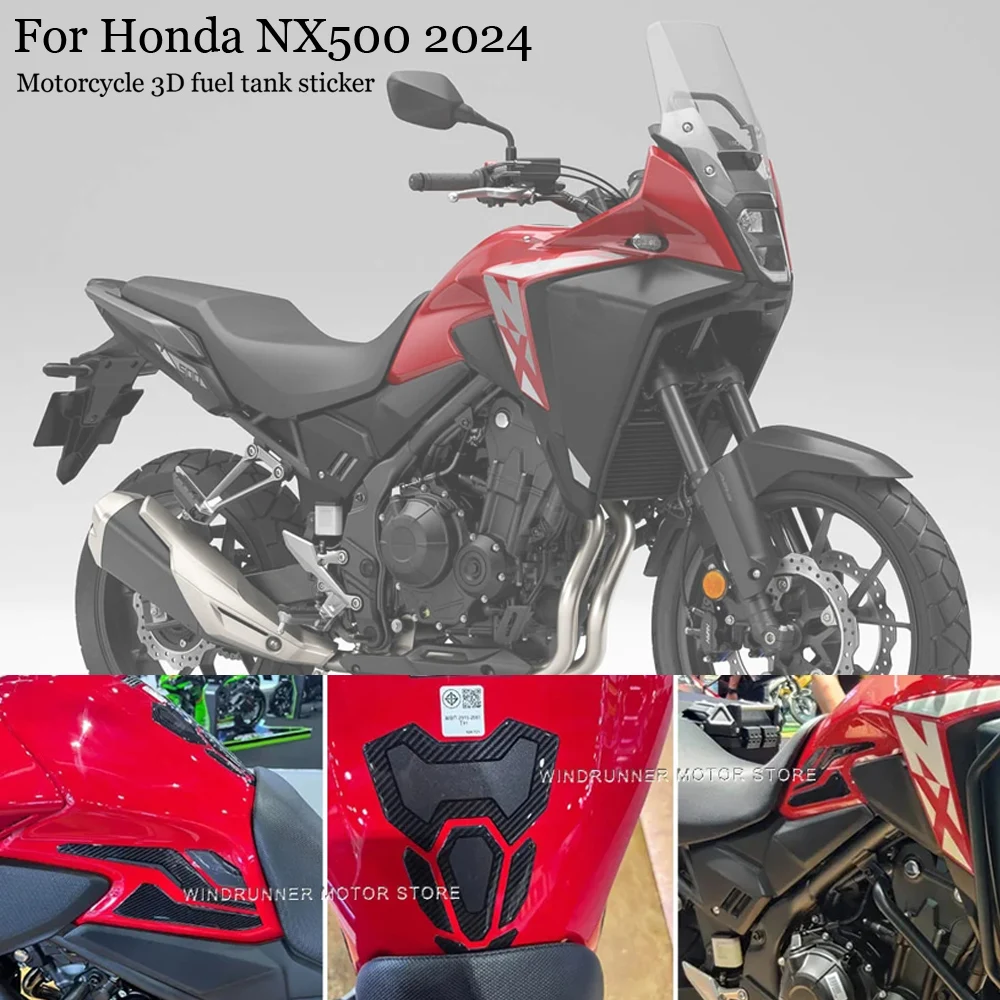 

NX 500 Motorcycle 3D Epoxy Resin Sticker Decal Non-slip Side Fuel Tank Protection Pad For Honda NX500 2024