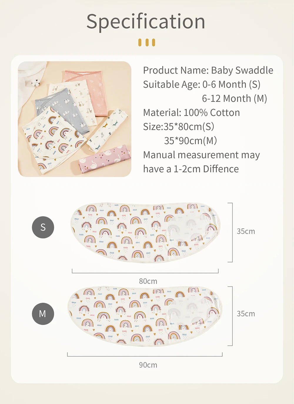 Bilayer Baby Newborn Baby Swaddle Tie Anti startle jump Summer Thin Cotton Soft Diaper Changing Bag cotton swaddle swaddle blanket