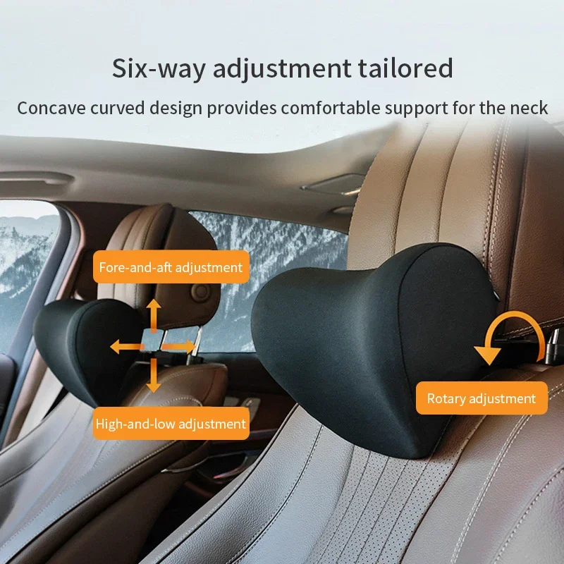 

Car Headrest 5D Car Universal Adjustment Headrest Car Memory Foam Neck Pillow Car Rear Seat Mobile Phone Bracket Headrest