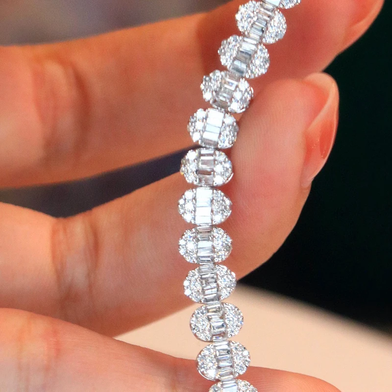 S1595c30d494a4f59b43ef8937d68bfb6R Aazuo 18K Premium Jewelry White Gold Natural Diamond 3.5ct Oval Shape Bracelet For Woman Upscale Trendy Wedding Engagement Party