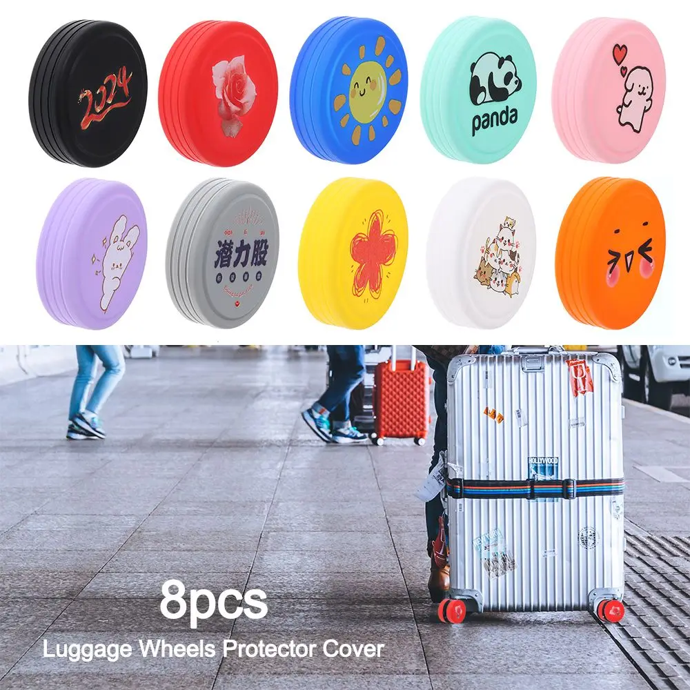 

Anti-slip Luggage Wheels Protector Cover Silicone Reduce Noise Trolley Box Casters Cover Reduce Wheel Wear Shock Absorption