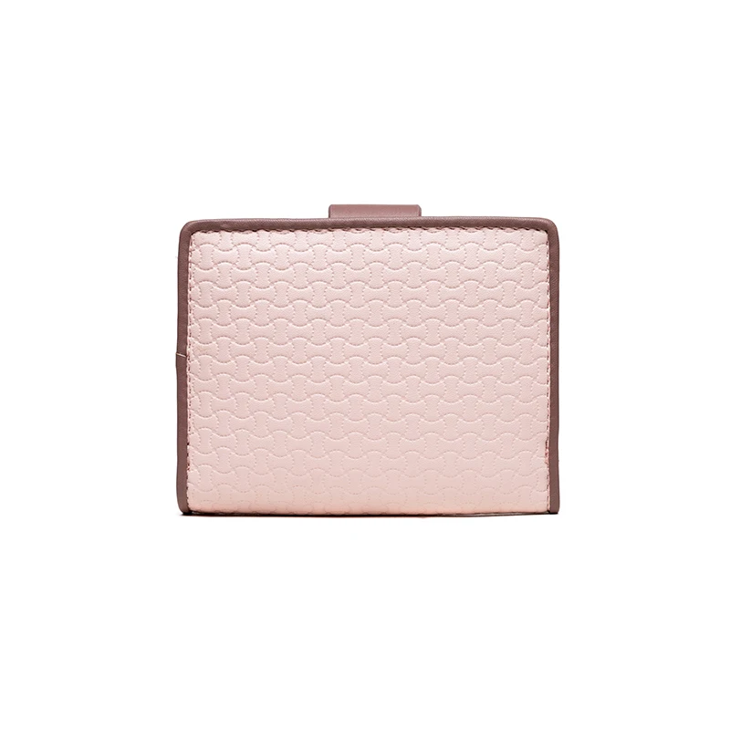 Elegant Women's PU Leather Compact Purse with Heart Buckle Zipper