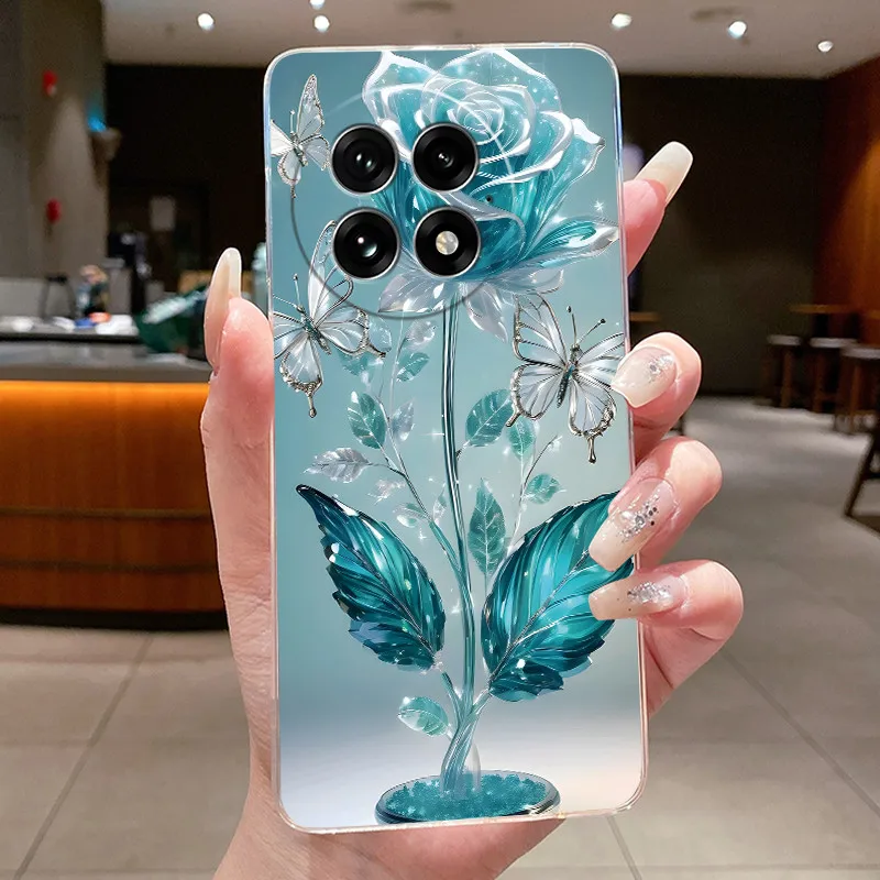 Floral Butterfly Soft Silicone Transparent Phone Case Cover