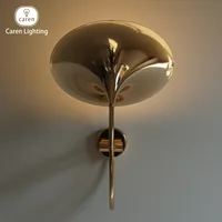 Caren Lighting Wall Light Vienna Horn Inspired Decorative Lighting Fixture 6 Valve Buttons gold chrome LED Premium Polished 5