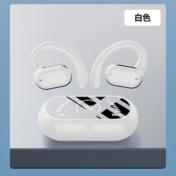 Wireless Ear - hook Bluetooth Earphones with Power Display, HD Sound & Sport Design (White)