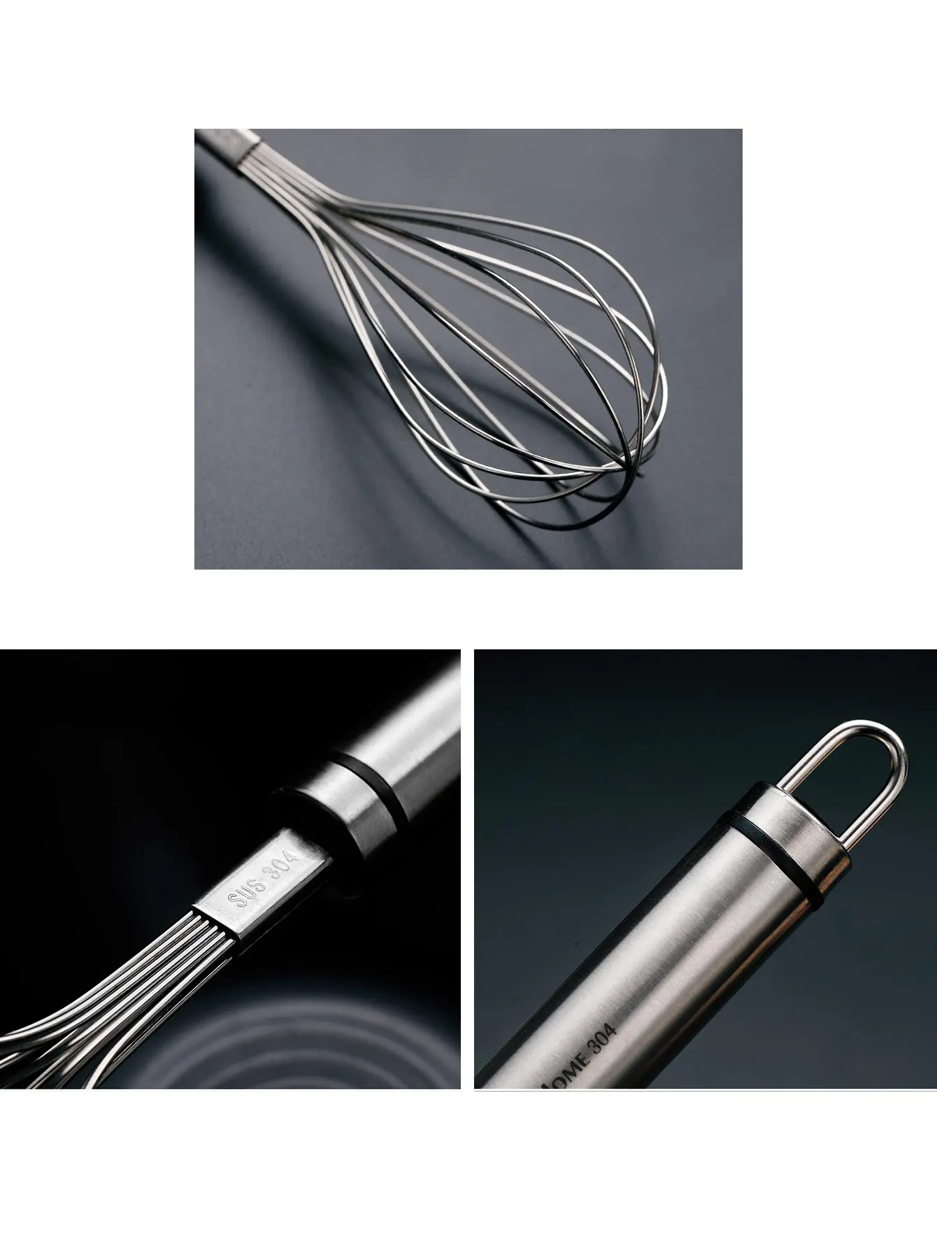 Egg Whisk Stainless Steel Kitchen Balloon Whisks Manual Egg Beater Blender Mixing Mixer Tools