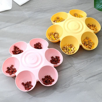6 In 1 Dog Bowl Puppy Slow Feeder Dog Bowl Cat Water Bottle Flower Shape Cat Water Feeding Bowl Healthy Diet Dish Pet Accessory 1