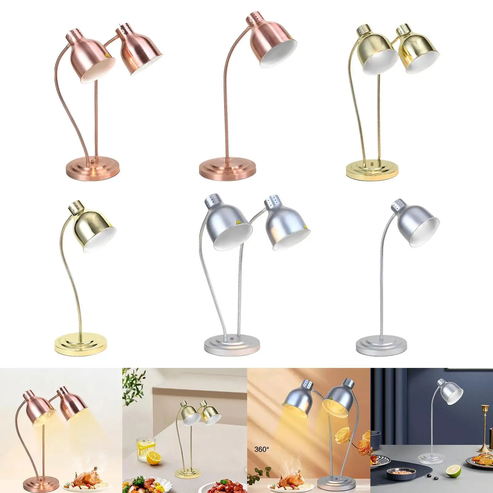 Food Heat Lamp Catering Heating Lamp without Bulbs Electric Heat for Food Catering for Kitchen Fried Cafeteria Chicken