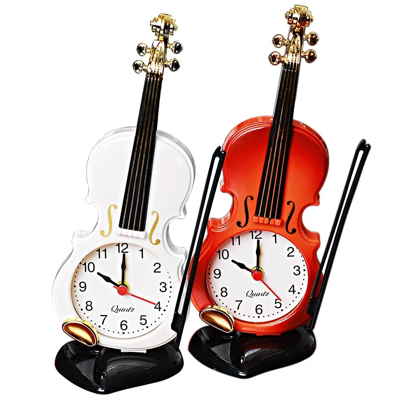 Creative Violin Students Use Alarm Clock Fashion Simple European Style Children's Cute Cartoon Bedside Clock Retro Ornament,digital clock,weather clock,lcd digital clock,digital desk clock,digital table clock,mini desk clock,mini weather clock,flipping clock,retro desk clock,retro telephone alarm clock
