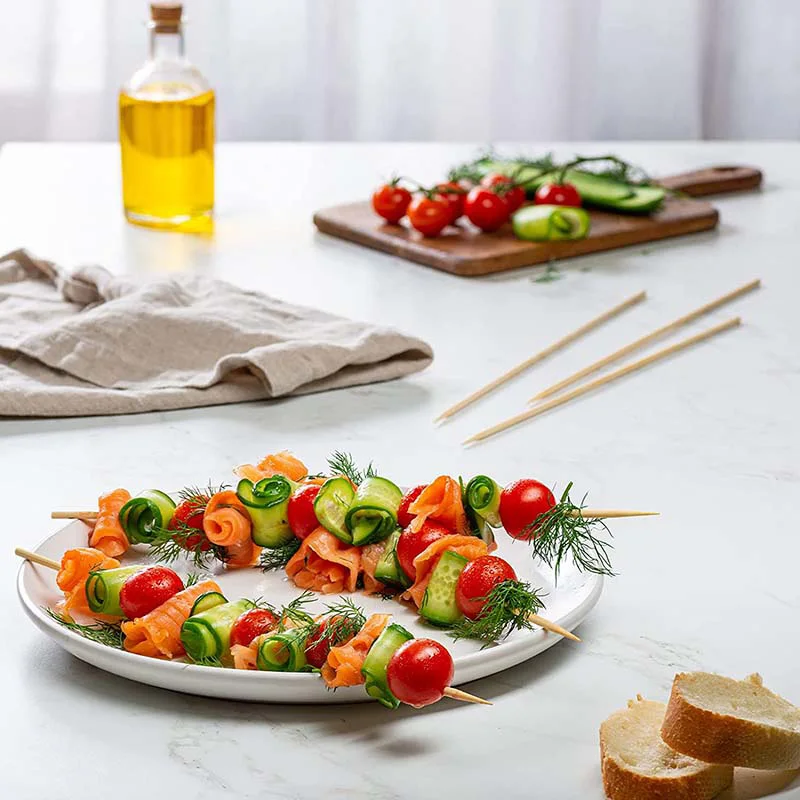 100Pcs 12-Inch Bamboo Skewers Wooden Sticks for BBQs, Appetizers, Corn Dog, Fruit, Cocktail-Kitchen & Grill Tools