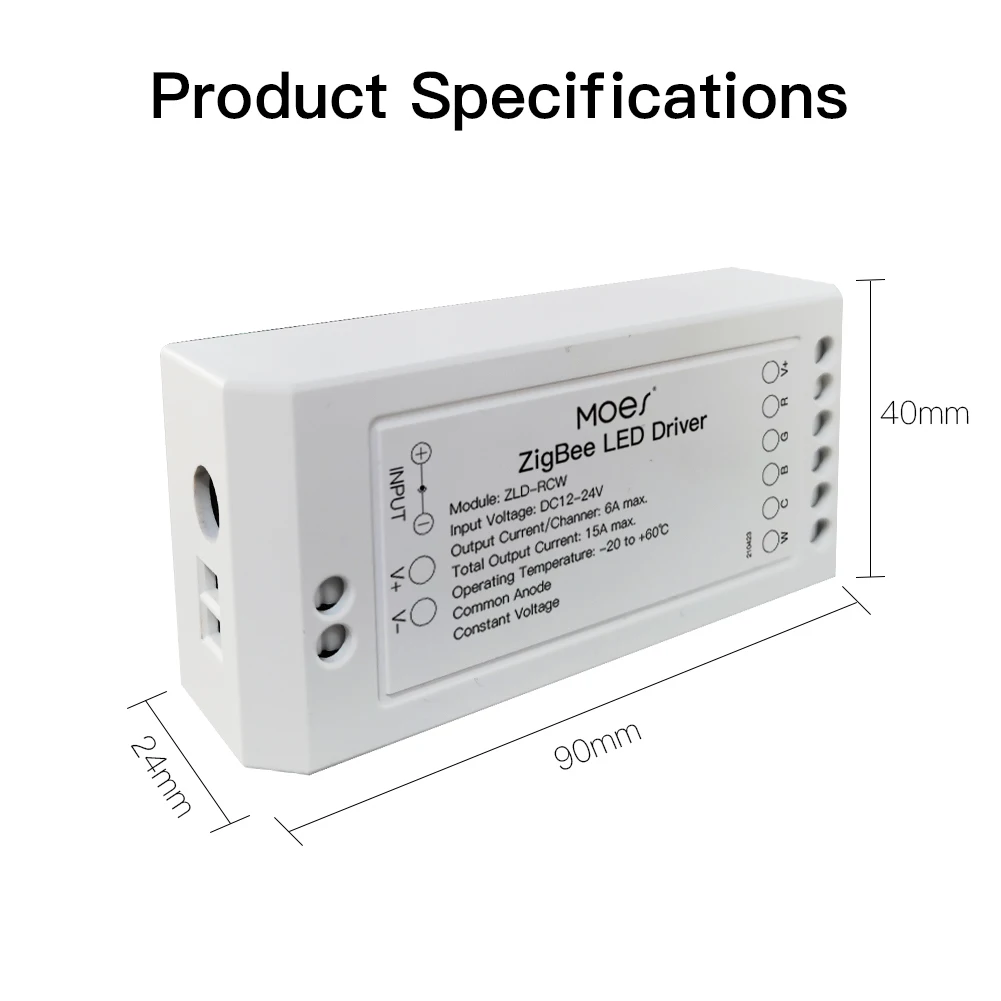 MoesHouse ZigBee Smart Dimmer Module Swtich RGB CCT for LED Strip Smart Life Tuya App Control with Alexa Echo Goolge Home