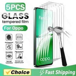 5 - Pack 100% Original HD Tempered Glass Screen Protector - Oppo F27 Pro (5PCS - Transparent)