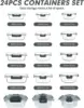 24 Pieces Glass Food Storage Containers Set, Airtight Glass Lunch Containers, Glass Meal Prep Containers with Lids,Exclusive 3