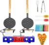 Waffle Maker Machine with 550℉Heating and Timer Control,7'' x 8'' Large Egg Pancake Double-sided Egg Waffle Maker with Nonstick, 1