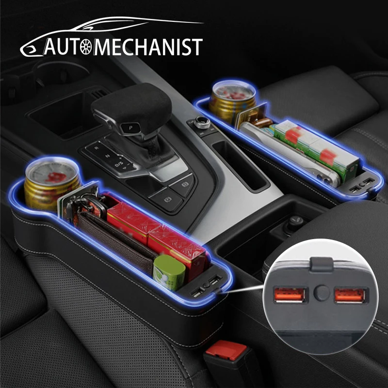 Leather Car Seat Gap Filler Pockets Car Seat Crevice Organize Auto Seats  Leak Stop Pad Phone Cards Cups Holder Storage Organizer - Stowing Tidying -  AliExpress