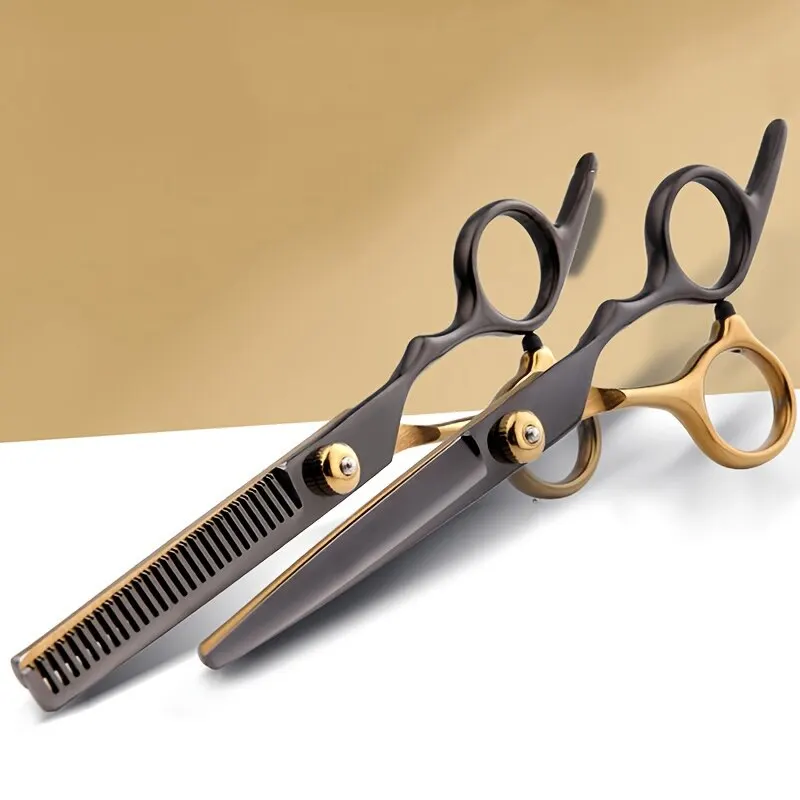 Hair Cutting Scissors Professional Home Barber/Salon Thinning Stainless Steel Hairdressing Black Golden