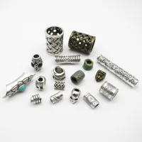 2pcs Viking Runes Beads for Jewelry Making Dreadlock Hair Beard Beads Tube Spacer Large Hole Bead DIY Accessories 2