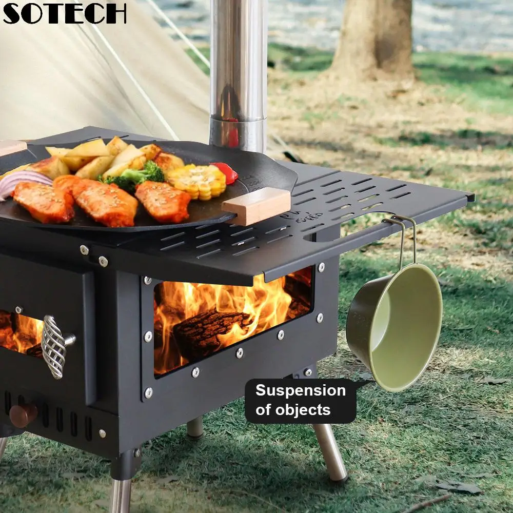 Arebos – Four à fusée BBQ portable 32 cm – Poêle en fonte 26