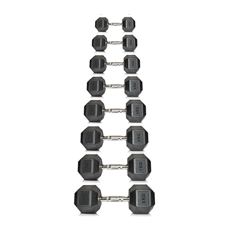 Gym Weight Lifting Black Cheap Hex Lbs Rubber Coated Hex Dumbbells
