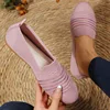 Women Slip on Flat Breathable Knitted Sneakers Women Spring Comfort Soft Sole Casual Shoes Woman Plus Size Slip on Walking Shoes 2
