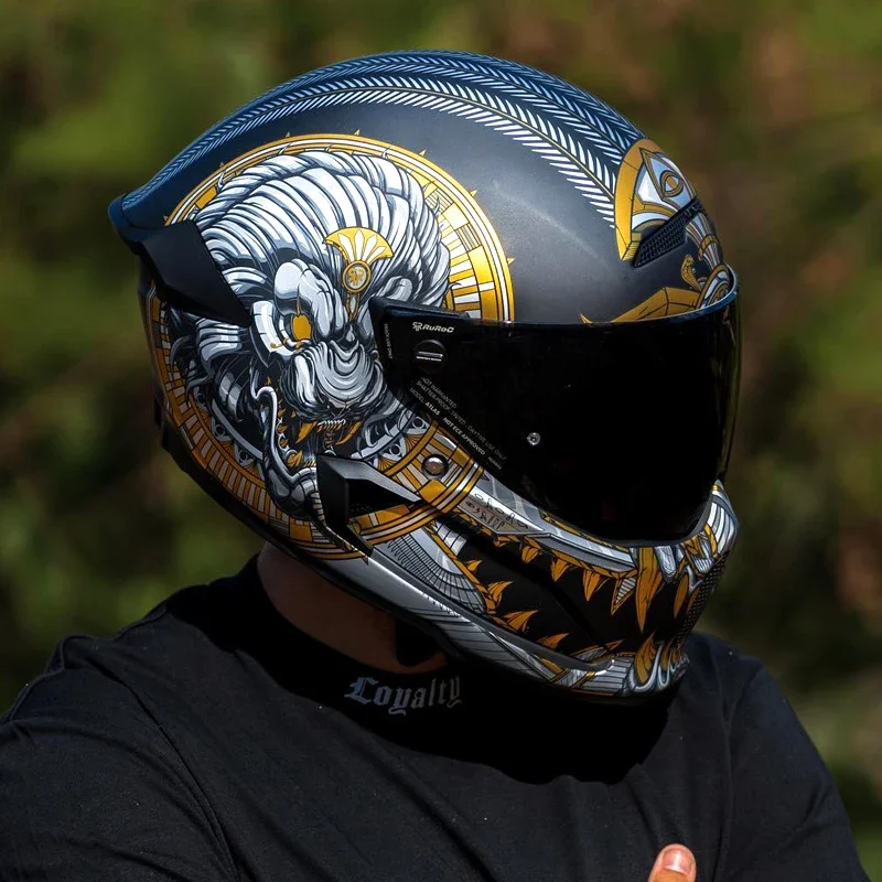 ���� Ruroc Atlas 4.0 ź�� ���� ������� ��� ECE DOT ���� Ǯ ���̽� ���̽� ��� Cascos Para Moto For Harley