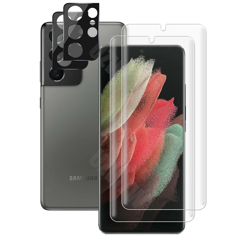

(2 + 2) для Samsung Galaxy S21 Ultra 5G защита для экрана мягкая Гидрогелевая пленка из ТПУ и пленка для объектива камеры