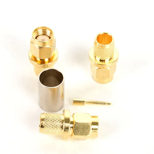 10pcs SMA Male & SMA Female Crimp for 50-5 5DFB LMR300 Cable 50ohm RF Adapter Coaxial Connectors