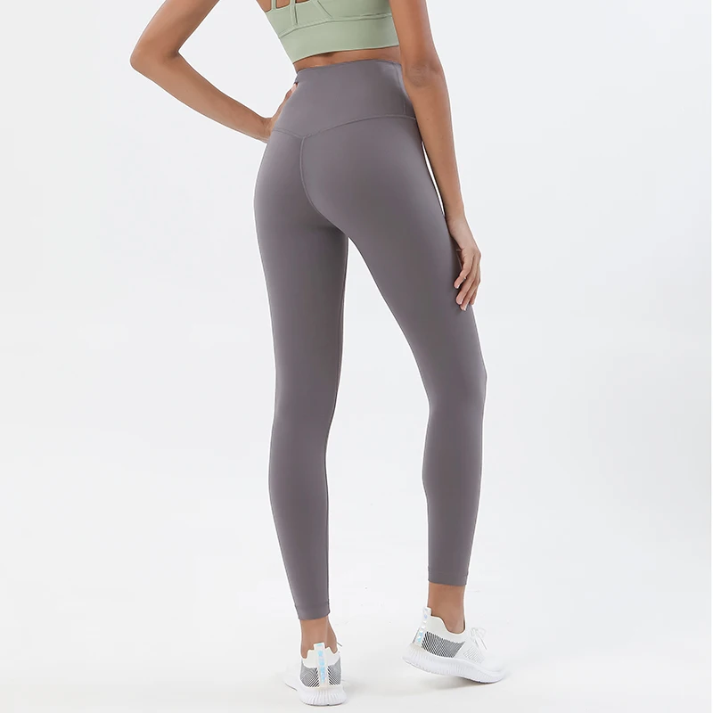 SOISOU Nylon Legging Gym Women Sexy Yoga Pants High Waist Tight Fitting Elastic Soft Breathable No T Line Sports Women's Pants