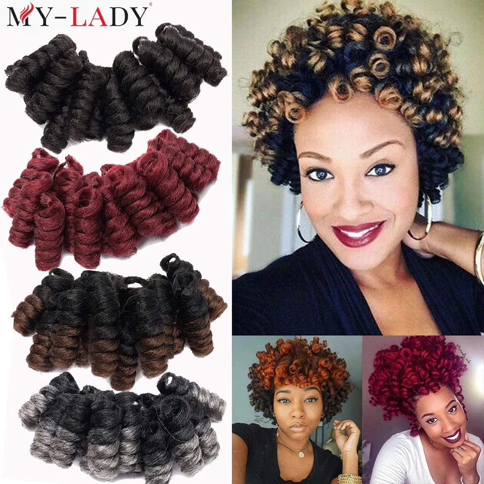 My-Lady 10inch Synthetic Jumpy Wand Braiding Hair Jamaican Bounce Crochet Braiding Hair Ombre Spring Twist Hair For Black Women