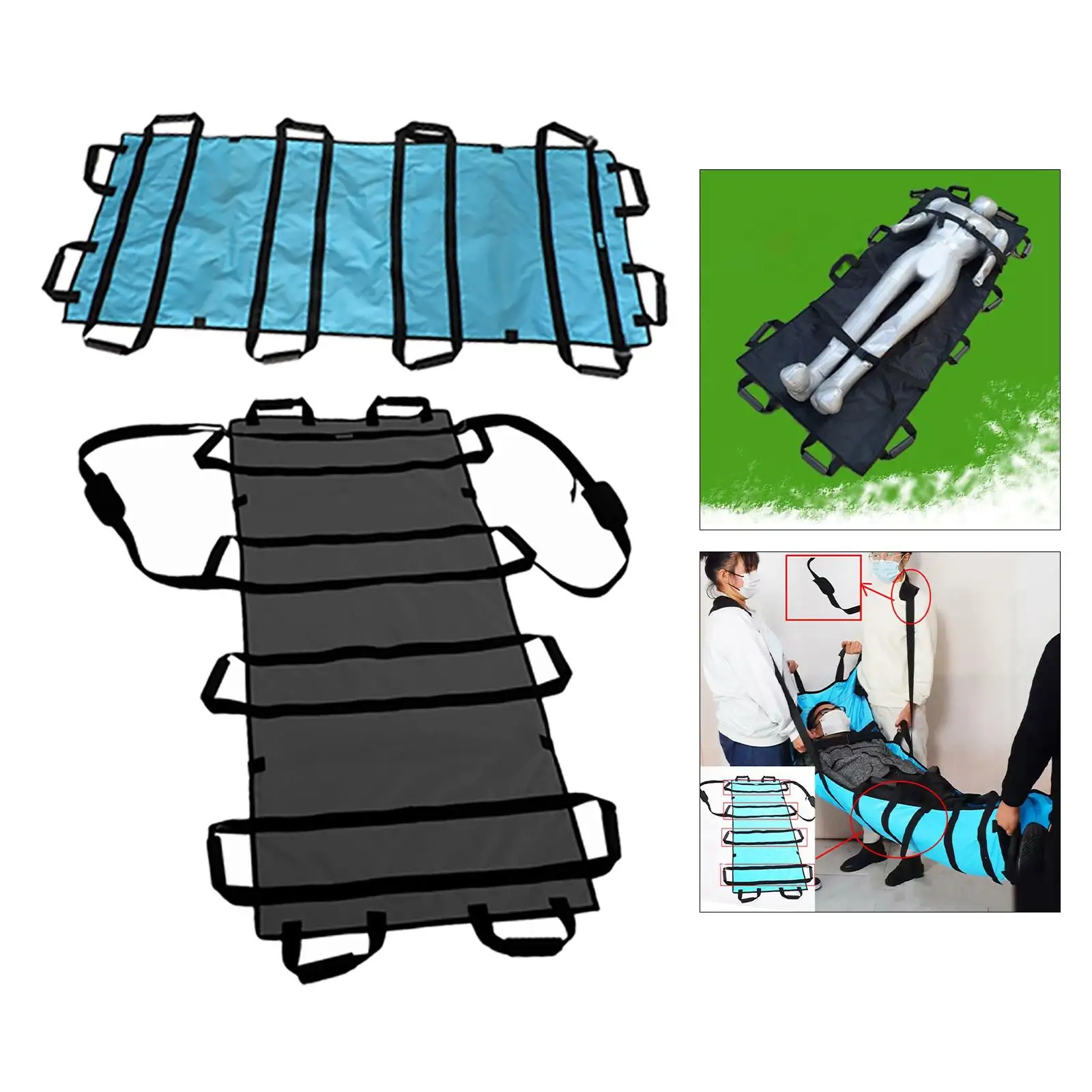 

Elderly Patient Transfer Mobile Belt, Soft Stretcher Transfer Plate Reinforced Handle Assisted Transfer Auxiliary Belts Foldable