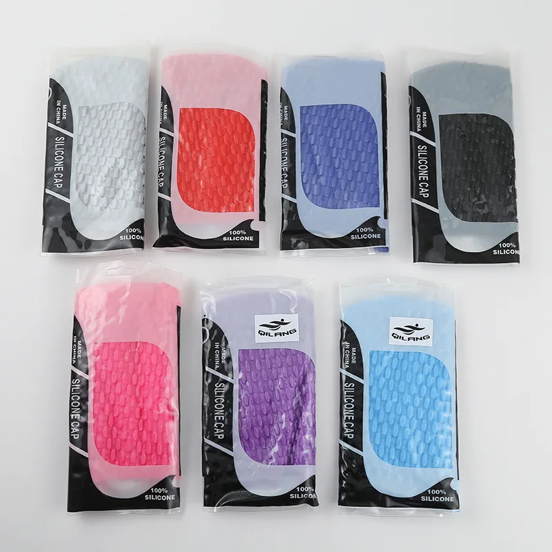 Adult Swim Cap Silicone Waterproof Men's and Women's Water Drop Caps Printed Logo High Spring Long Hair Protection Large Size 4