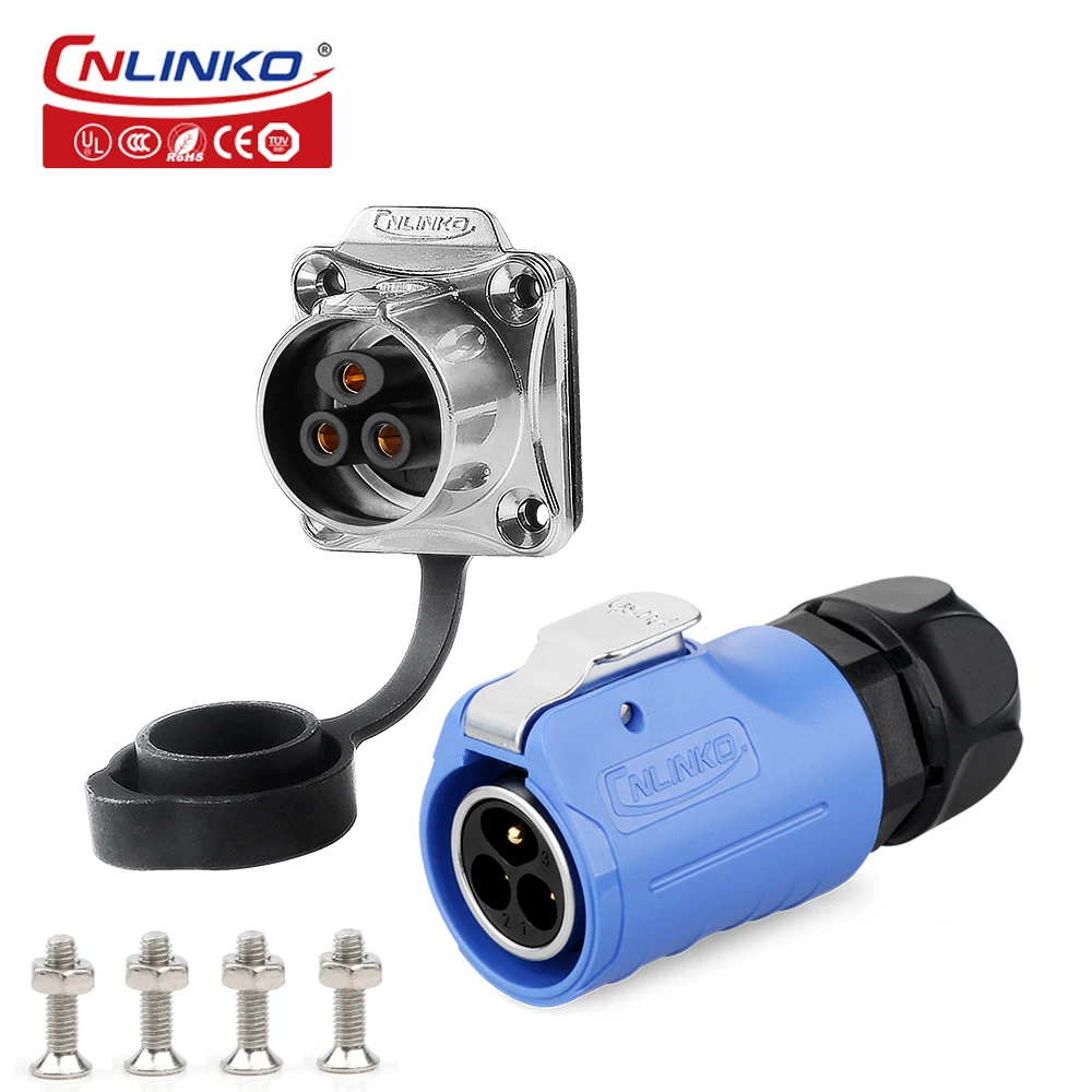 Cnlinko-parafuso Impermeável de Bloqueio Conector de Alimentação Lp20 Pinos ac dc Bloqueio Rápido Display Led Automotivo Montagem em Painel