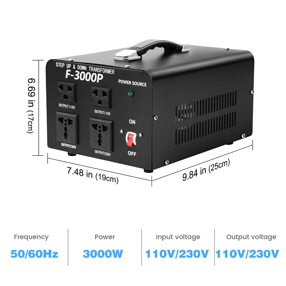 F-3000P 変圧器 110V/230V LVYUAN 3000W変圧器 降圧・昇圧兼用型